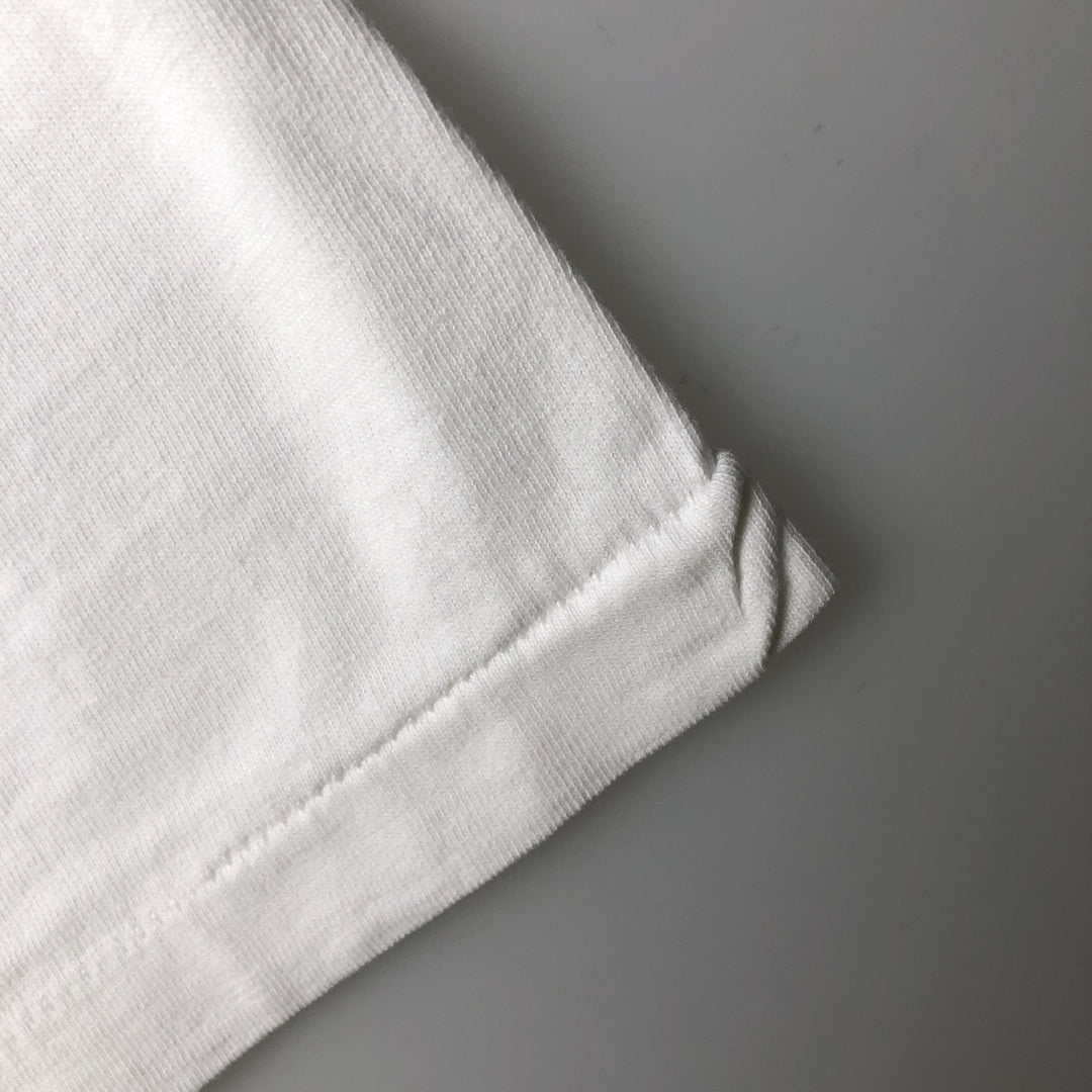 90'S ONEITA POWER-T College T-Shirt, Made in USA, Men's XL equivalent, Vintage cotton white type Vintage Second Hand
