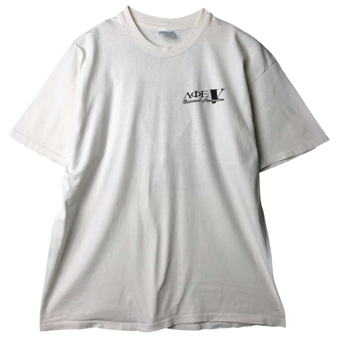 90'S Hanes BEEFY-T Blue Tag College T-Shirt, Made in USA, Men's XL equivalent, Vintage cotton white type Vintage Second Hand