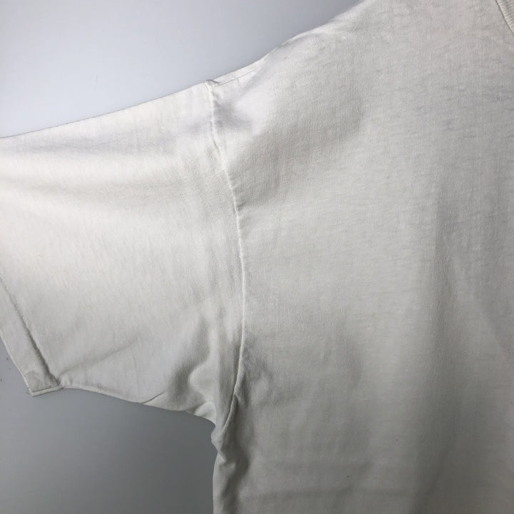 90'S Hanes BEEFY-T Blue Tag College T-Shirt, Made in USA, Men's XL equivalent, Vintage cotton white type Vintage Second Hand