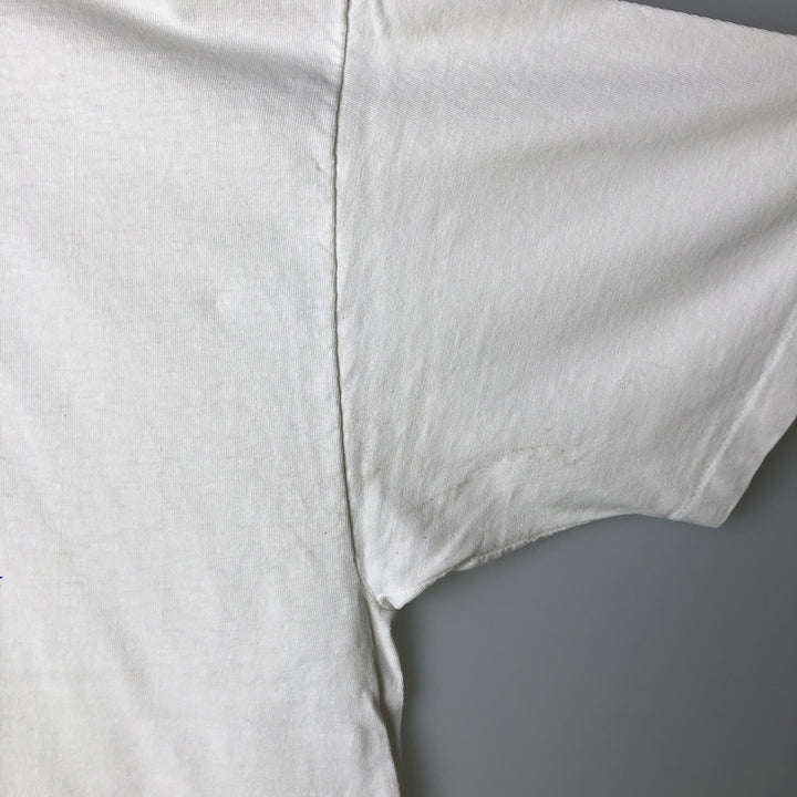90'S Hanes BEEFY-T Blue Tag College T-Shirt, Made in USA, Men's XL equivalent, Vintage cotton white type Vintage Second Hand