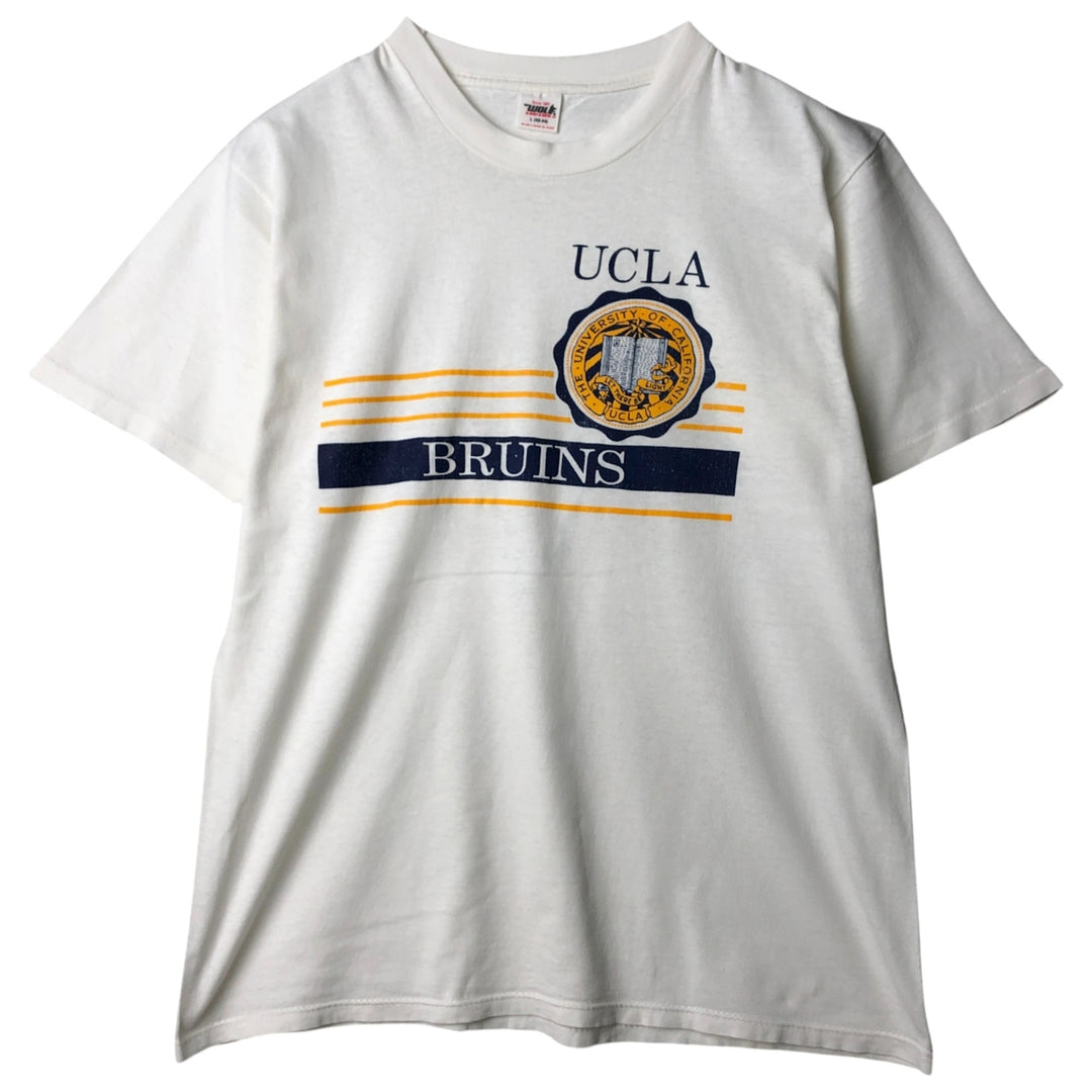 1990'S H. WOLF & SONS UCLA (University of California, Los Angeles) College T-shirt, Made in USA, Men's Size L (approx.), Vintage cotton white type Vintage Second Hand