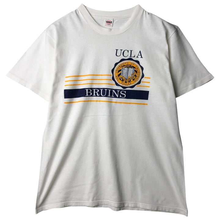 1990'S H. WOLF & SONS UCLA (University of California, Los Angeles) College T-shirt, Made in USA, Men's Size L (approx.), Vintage cotton white type Vintage Second Hand
