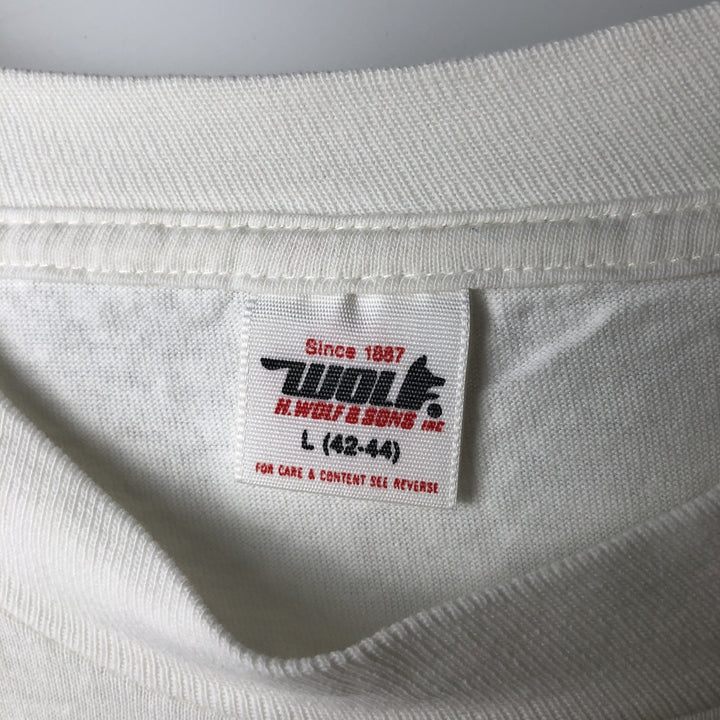 1990'S H. WOLF & SONS UCLA (University of California, Los Angeles) College T-shirt, Made in USA, Men's Size L (approx.), Vintage cotton white type Vintage Second Hand
