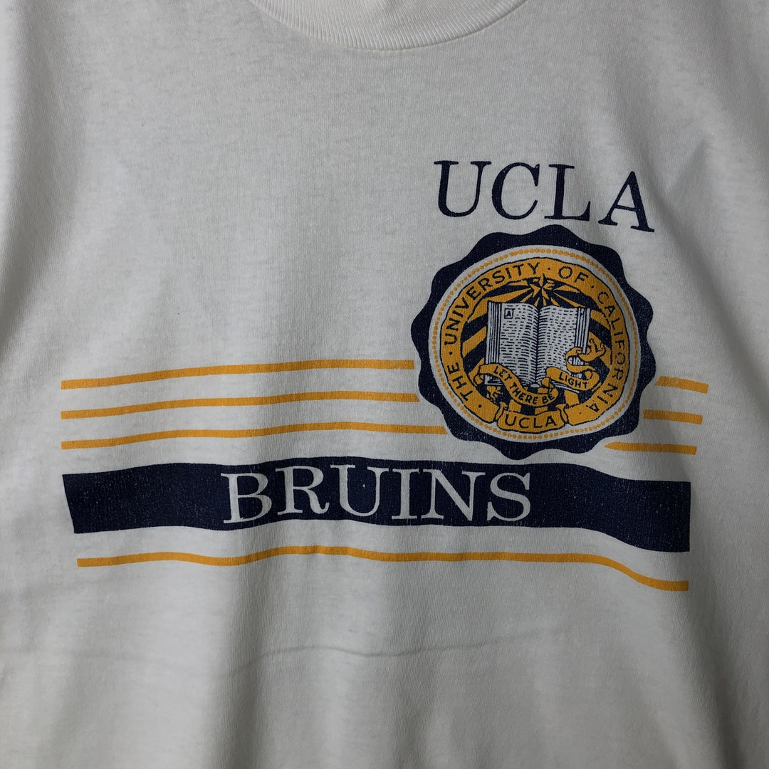 1990'S H. WOLF & SONS UCLA (University of California, Los Angeles) College T-shirt, Made in USA, Men's Size L (approx.), Vintage cotton white type Vintage Second Hand