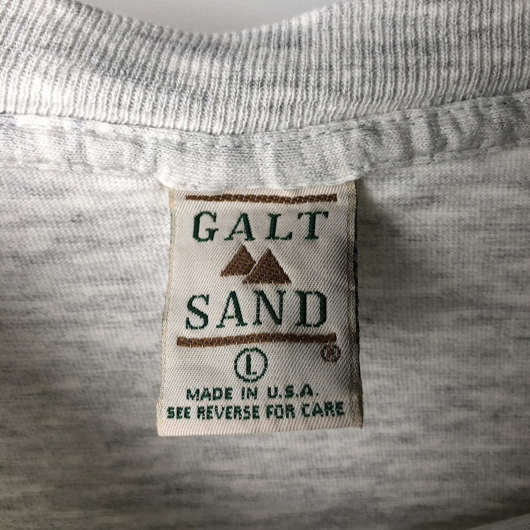 90'S Galt Sand Dog Print College T-Shirt, Made in USA, Men's Size L (Equivalent), Vintage cotton gray type Vintage Second Hand