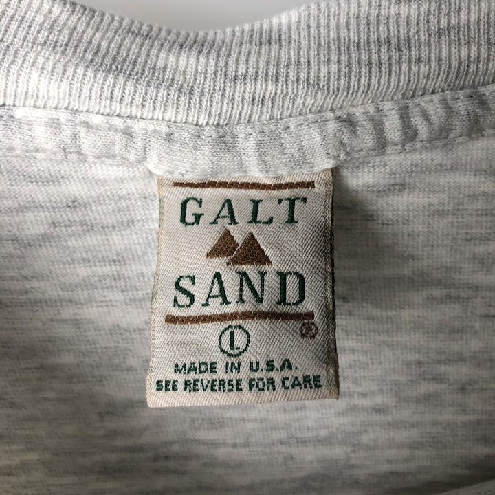 90'S Galt Sand Dog Print College T-Shirt, Made in USA, Men's Size L (Equivalent), Vintage cotton gray type Vintage Second Hand