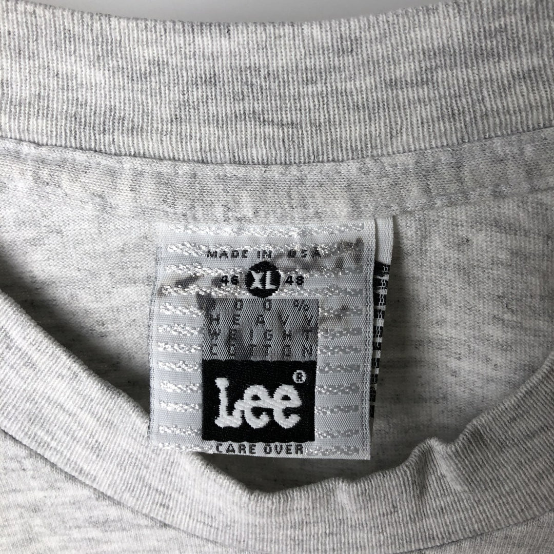 90'S Lee College T-shirt, Made in USA, Men's XL, Vintage cotton gray type Vintage Second Hand