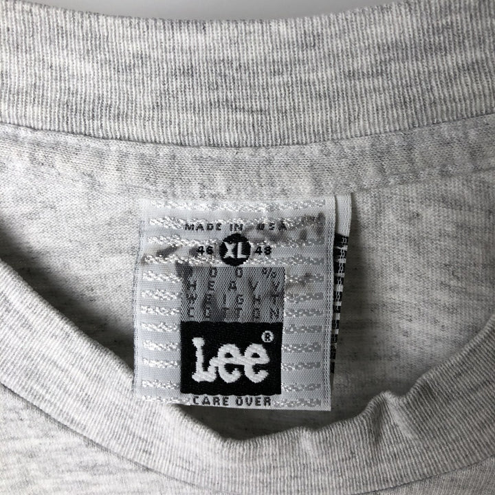 90'S Lee College T-shirt, Made in USA, Men's XL, Vintage cotton gray type Vintage Second Hand