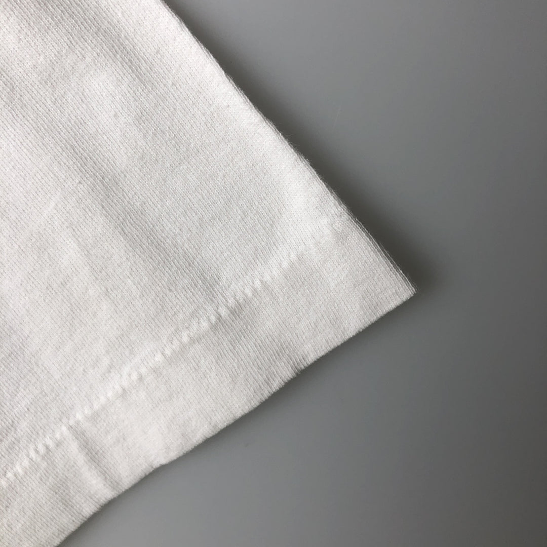 90'S Fruit of the Loom College T-shirt, Made in USA, Men's L size, Vintage cotton white type Vintage Second Hand