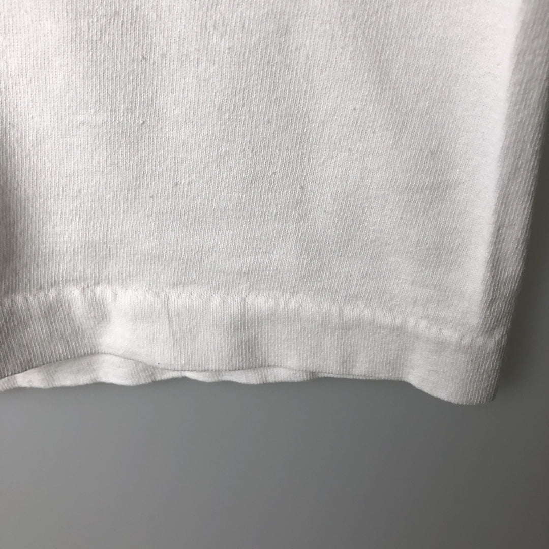 90'S Fruit of the Loom College T-shirt, Made in USA, Men's L size, Vintage cotton white type Vintage Second Hand