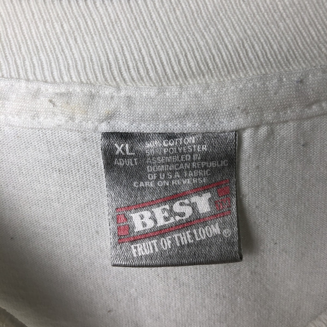 90'S Fruit of the Loom Best College T-Shirt, Men's XL equivalent, Vintage cotton white type Vintage Second Hand