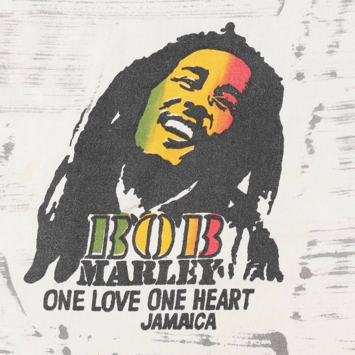 Jerzees Bob Marley Band T-Shirt (Men's Size L) cotton white type Vintage Second Hand