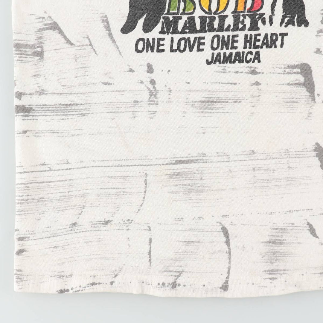 Jerzees Bob Marley Band T-Shirt (Men's Size L) cotton white type Vintage Second Hand