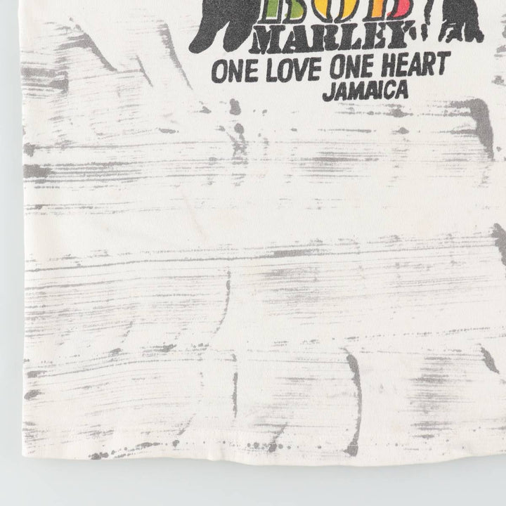 Jerzees Bob Marley Band T-Shirt (Men's Size L) cotton white type Vintage Second Hand