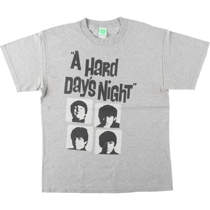 00's THE BEATLES Band T-shirt, Band T, Men's L size cotton gray type Vintage Second Hand