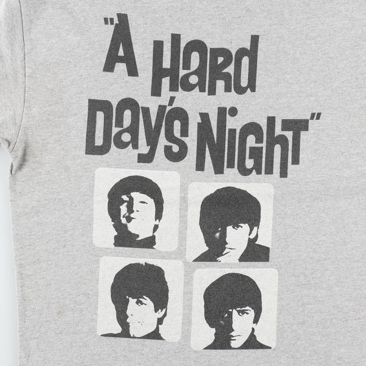 00's THE BEATLES Band T-shirt, Band T, Men's L size cotton gray type Vintage Second Hand