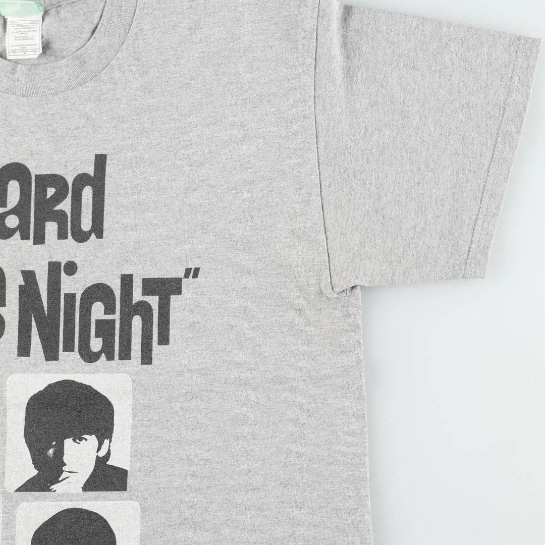 00's THE BEATLES Band T-shirt, Band T, Men's L size cotton gray type Vintage Second Hand