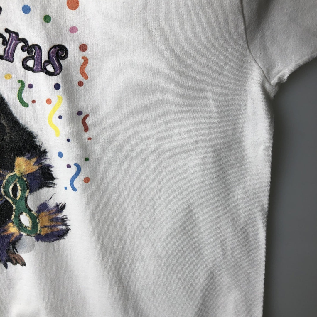 90'S Hanes BEEFY-T Chimpanzee Pattern Animal T-Shirt, Made in USA, Men's XL equivalent, Vintage cotton white type Vintage Second Hand