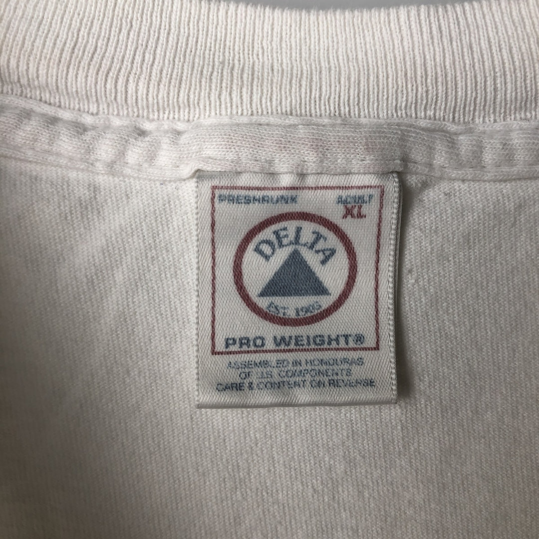 90'S Delta White Tiger Pattern Animal T-Shirt, Men's XL equivalent, Vintage cotton white type Vintage Second Hand