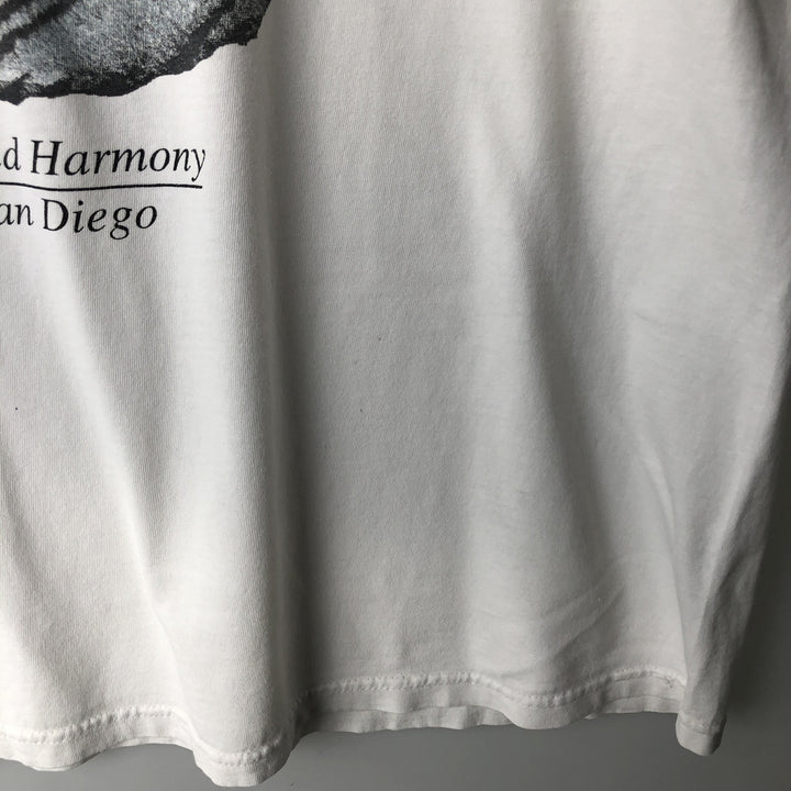90'S Delta White Tiger Pattern Animal T-Shirt, Men's XL equivalent, Vintage cotton white type Vintage Second Hand