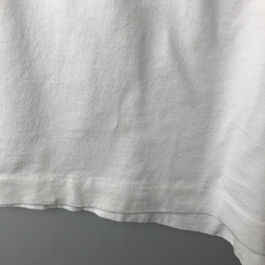 Fruit of the Loom Tiger Pattern Animal T-Shirt, Made in USA, Men's Size L (approx.) cotton white type Vintage Second Hand