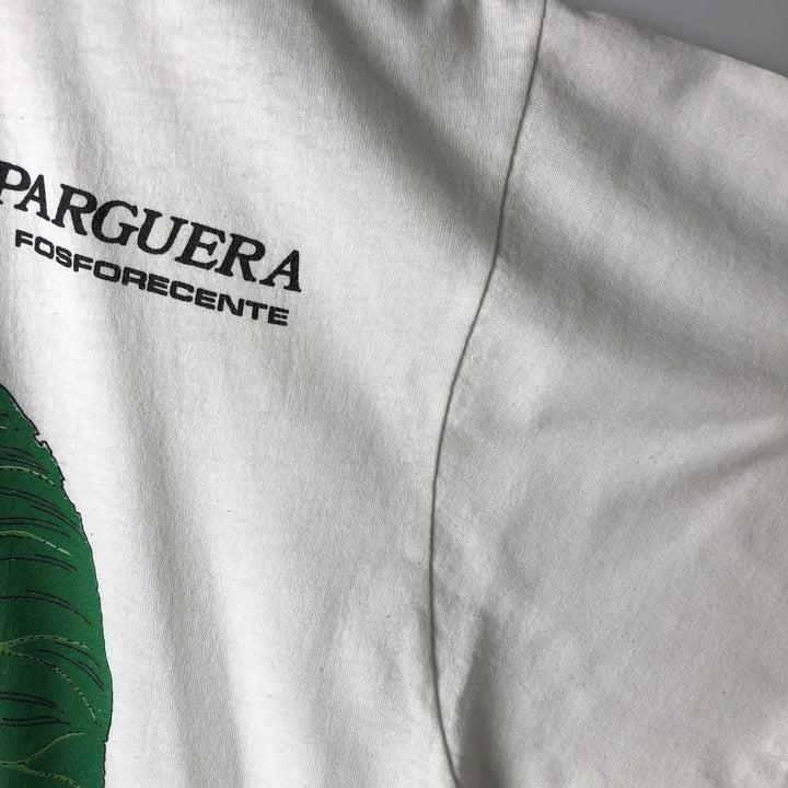 80'S AMERIA Frog Pattern Animal T-Shirt, Made in USA, Men's XL equivalent. cotton white type Vintage Second Hand
