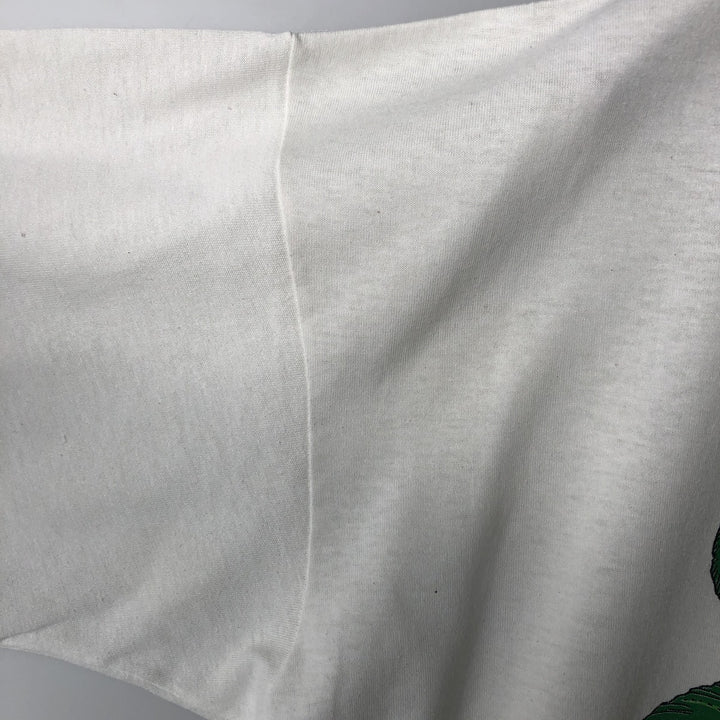 80'S AMERIA Frog Pattern Animal T-Shirt, Made in USA, Men's XL equivalent. cotton white type Vintage Second Hand