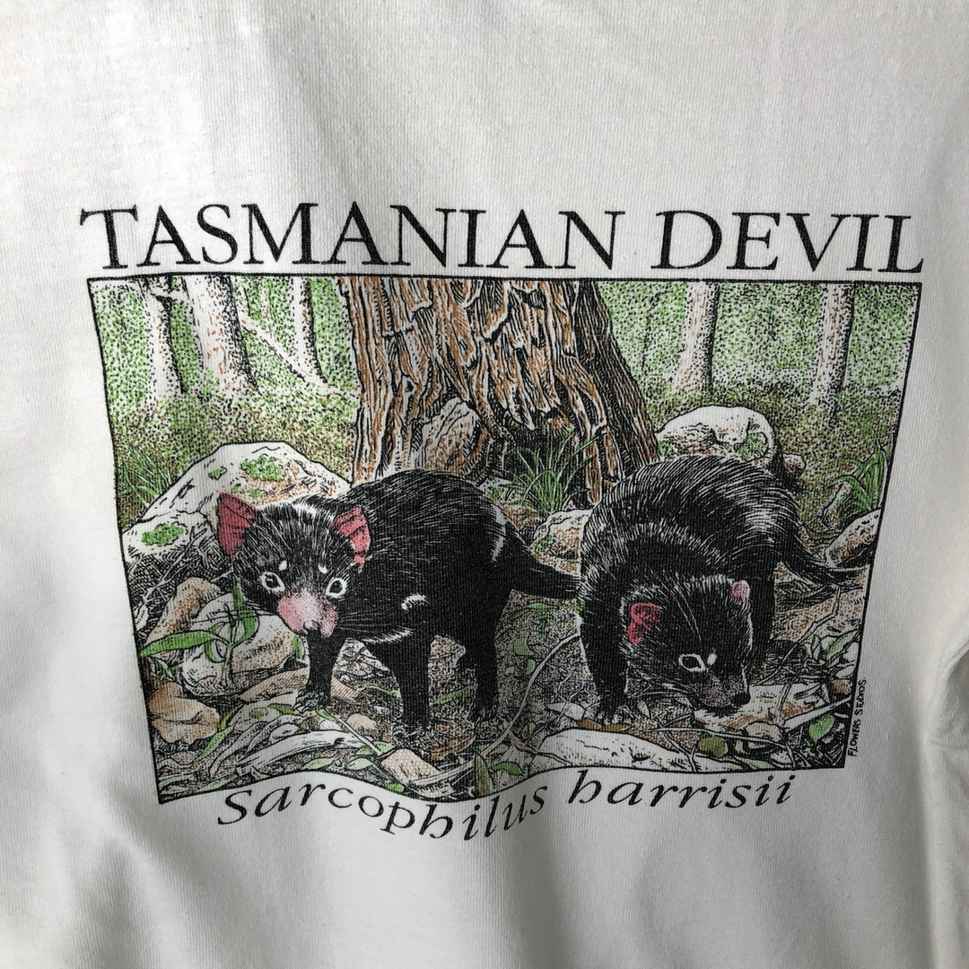 90'S Animal Pattern T-Shirt, Men's Size M (Equivalent), Vintage unclear white type Vintage Second Hand