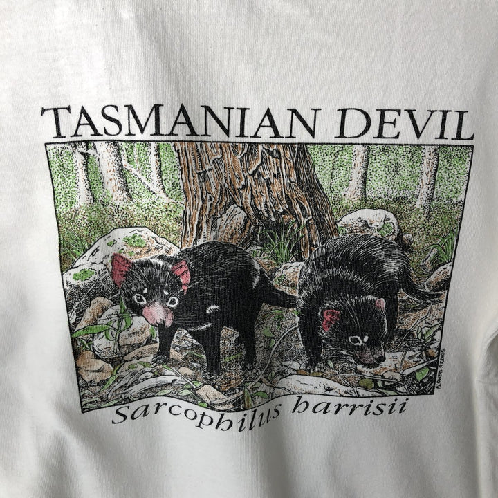90'S Animal Pattern T-Shirt, Men's Size M (Equivalent), Vintage unclear white type Vintage Second Hand