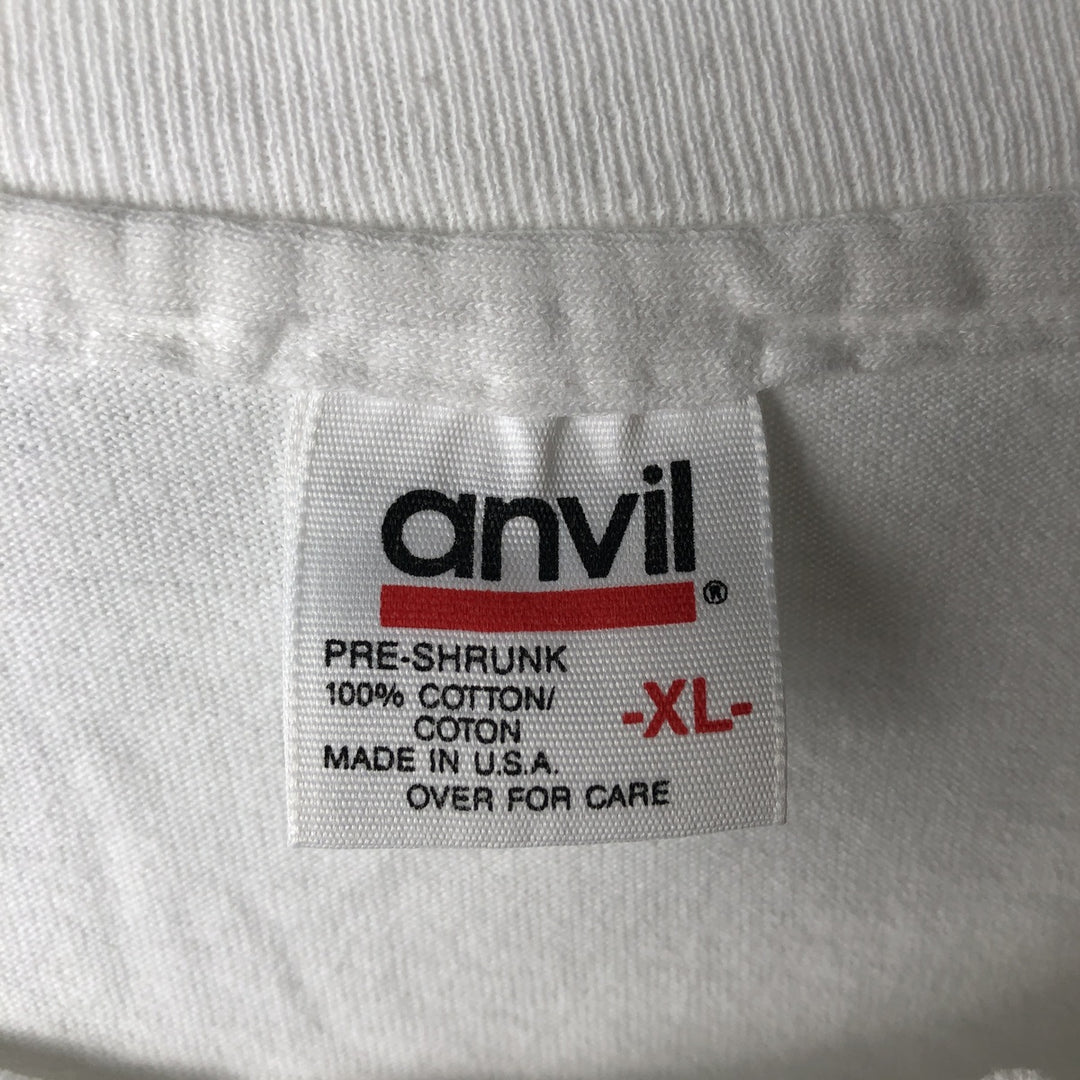 90'S Anvil butterfly print animal t-shirt, made in USA, men's size XL equivalent, vintage. cotton white type Vintage Second Hand
