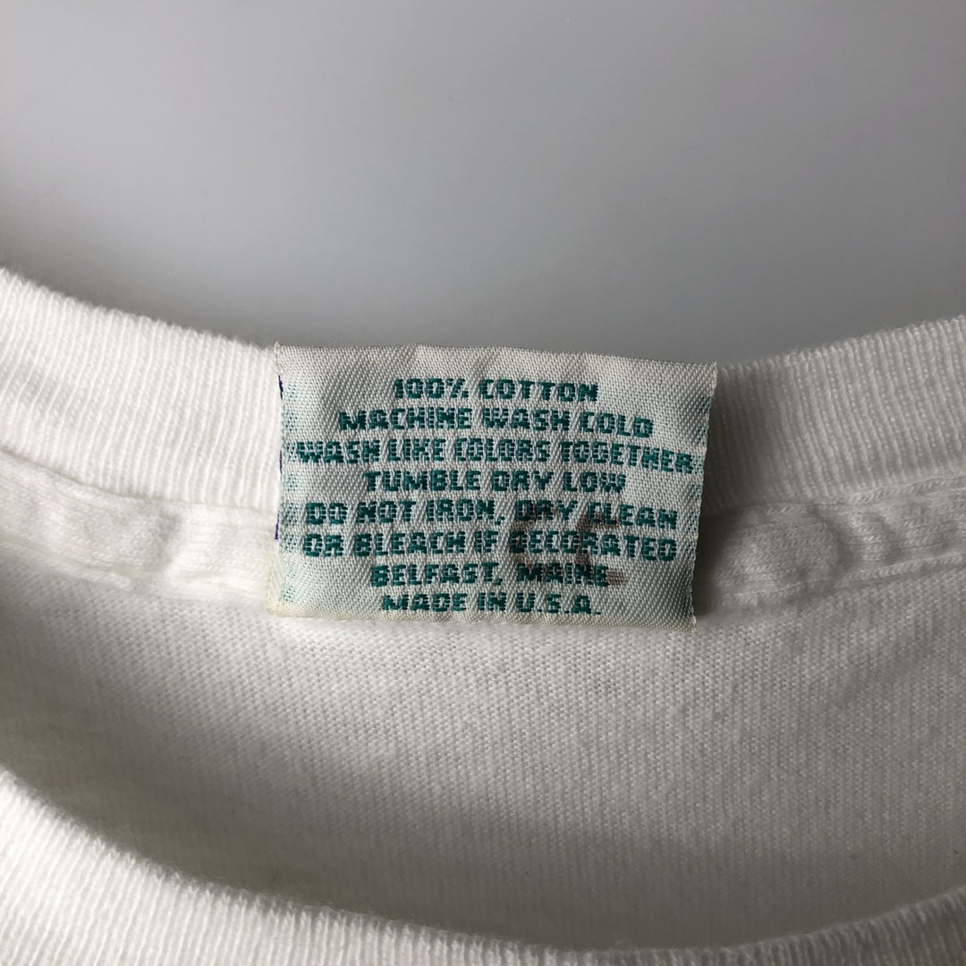 90'S Harborside Graphics Frog Pattern Animal T-Shirt, Made in USA, Men's Size M (Equivalent), Vintage cotton white type Vintage Second Hand
