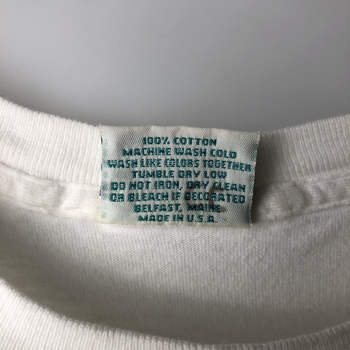 90'S Harborside Graphics Frog Pattern Animal T-Shirt, Made in USA, Men's Size M (Equivalent), Vintage cotton white type Vintage Second Hand