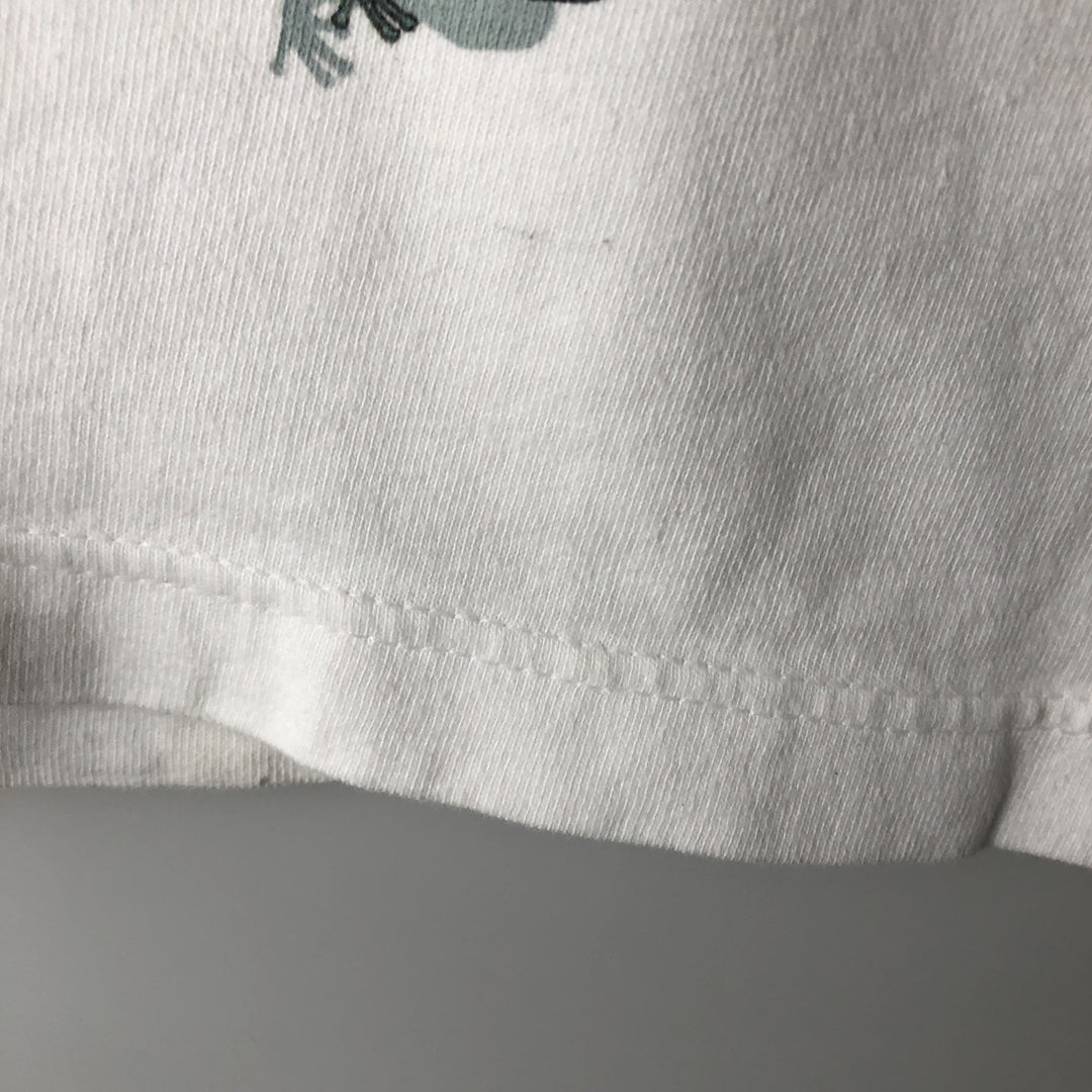 90'S Harborside Graphics Frog Pattern Animal T-Shirt, Made in USA, Men's Size M (Equivalent), Vintage cotton white type Vintage Second Hand