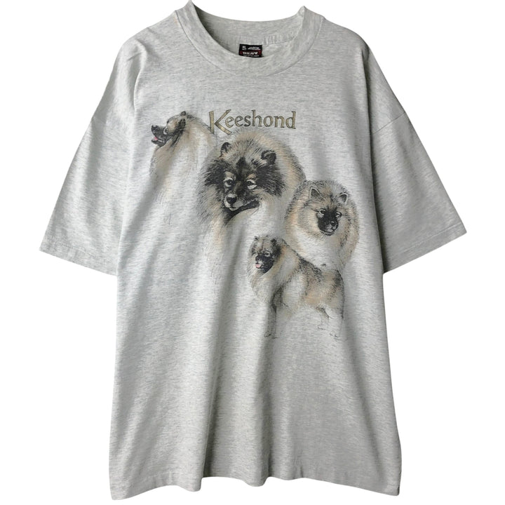 90'S Fruit of the Loom Best Dog Print Animal T-Shirt, Made in USA, Men's XL equivalent, Vintage cotton gray type Vintage Second Hand