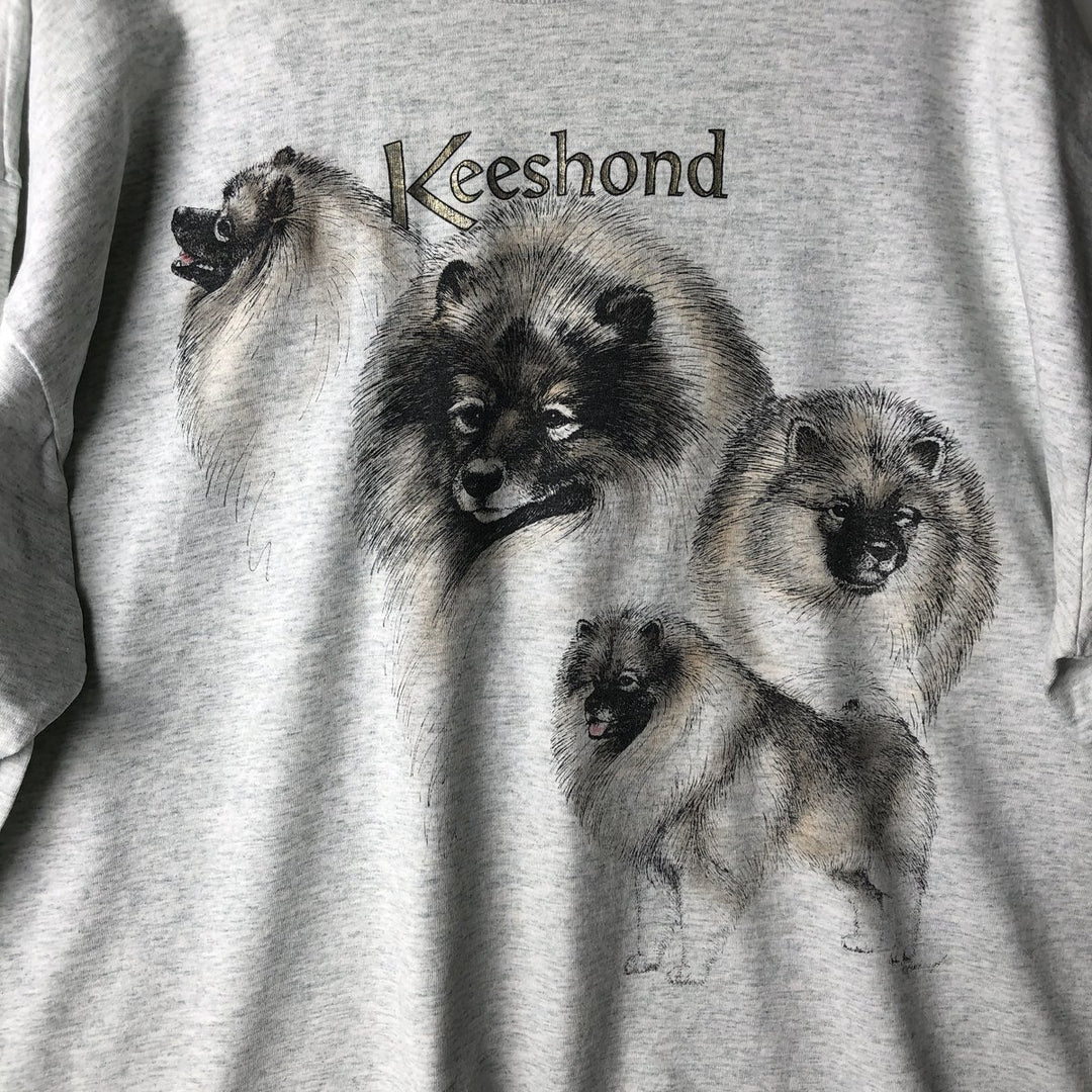 90'S Fruit of the Loom Best Dog Print Animal T-Shirt, Made in USA, Men's XL equivalent, Vintage cotton gray type Vintage Second Hand