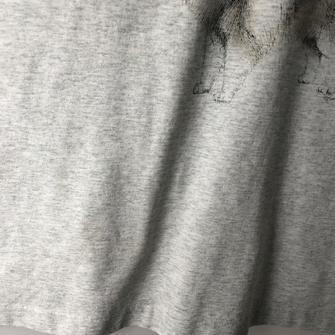 90'S Fruit of the Loom Best Dog Print Animal T-Shirt, Made in USA, Men's XL equivalent, Vintage cotton gray type Vintage Second Hand