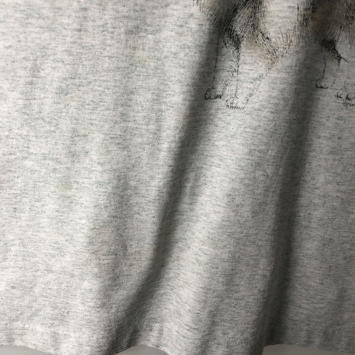 90'S Fruit of the Loom Best Dog Print Animal T-Shirt, Made in USA, Men's XL equivalent, Vintage cotton gray type Vintage Second Hand