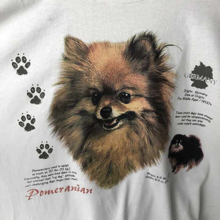Fruit of the Loom BEST Dog Print Animal T-Shirt, Men's Size XL (approx.) cotton white type Vintage Second Hand