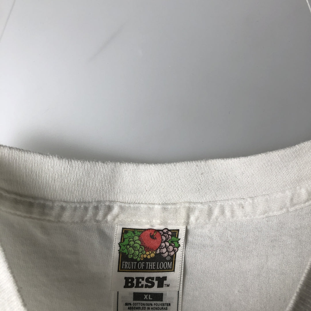 Fruit of the Loom BEST Dog Print Animal T-Shirt, Men's Size XL (approx.) cotton white type Vintage Second Hand