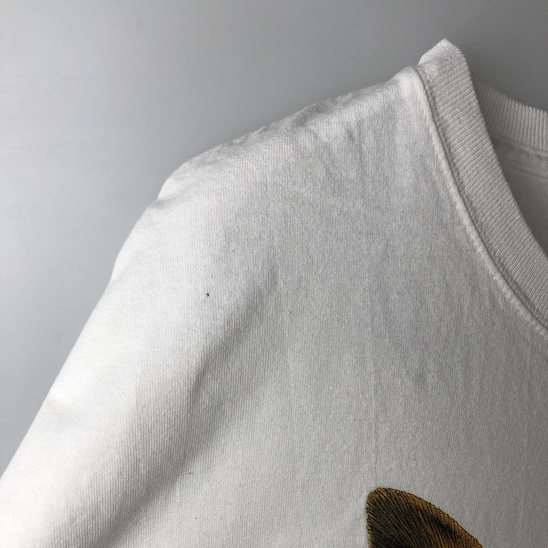 2000'S Hanes Heavyweight Dog Pattern Animal T-Shirt, Men's Size XL (approx.) cotton white type Vintage Second Hand