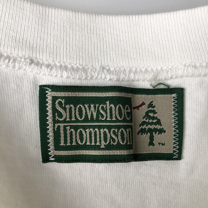 2000'S Snowshoe Thompson Dog Print Animal T-Shirt, Made in USA, Men's Size L (approx.) cotton white type Vintage Second Hand