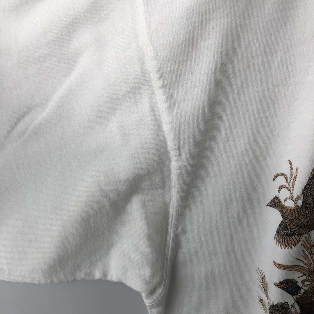 2000'S Snowshoe Thompson Dog Print Animal T-Shirt, Made in USA, Men's Size L (approx.) cotton white type Vintage Second Hand