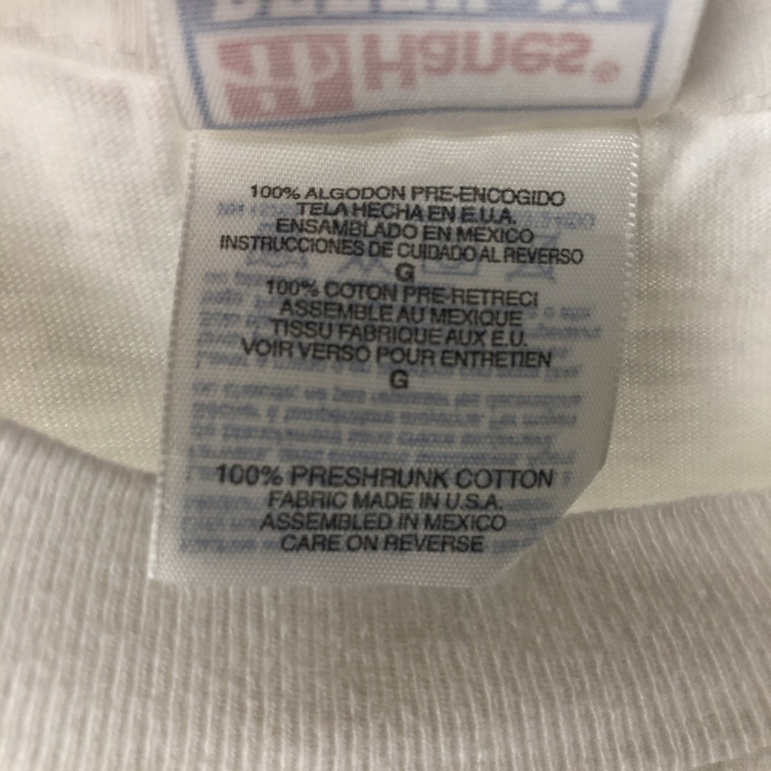 90'S Hanes BEEFY-T Dog Print Animal T-Shirt, Men's Size L (approx.), Vintage cotton white type Vintage Second Hand