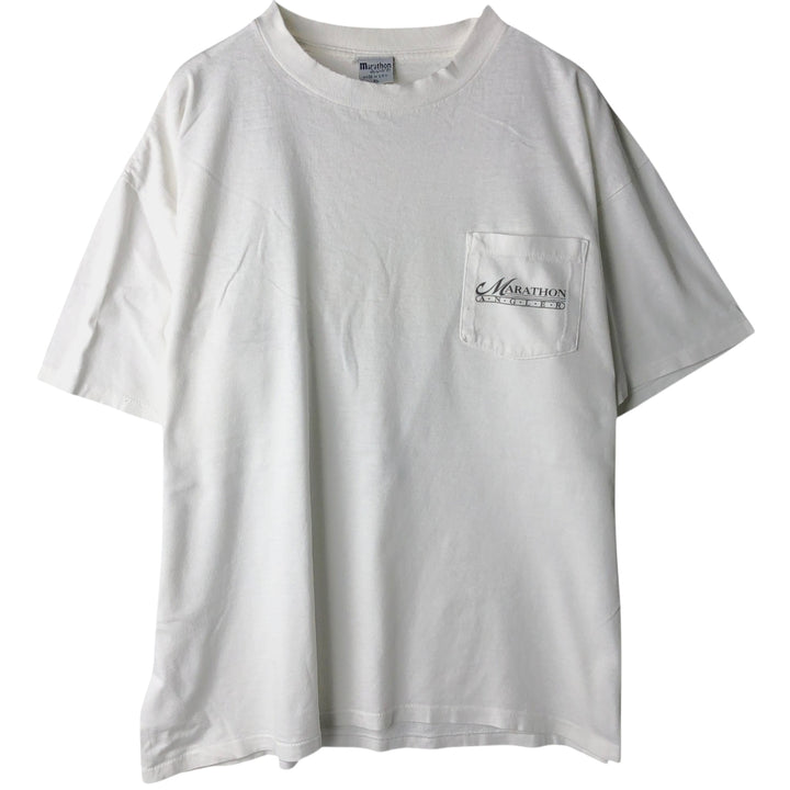 90'S Marathon Apparel Fish Print Animal T-Shirt, Made in USA, Men's XL equivalent, Vintage cotton white type Vintage Second Hand