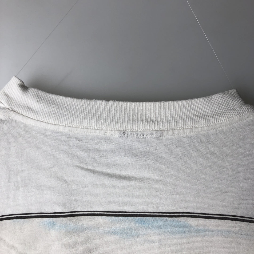 90'S Marathon Apparel Fish Print Animal T-Shirt, Made in USA, Men's XL equivalent, Vintage cotton white type Vintage Second Hand