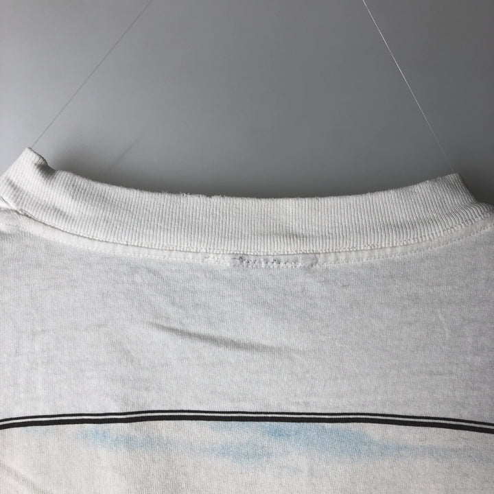 90'S Marathon Apparel Fish Print Animal T-Shirt, Made in USA, Men's XL equivalent, Vintage cotton white type Vintage Second Hand