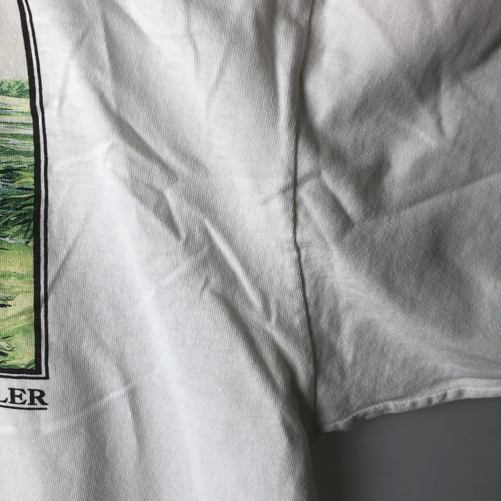 90'S Marathon Apparel Fish Print Animal T-Shirt, Made in USA, Men's XL equivalent, Vintage cotton white type Vintage Second Hand