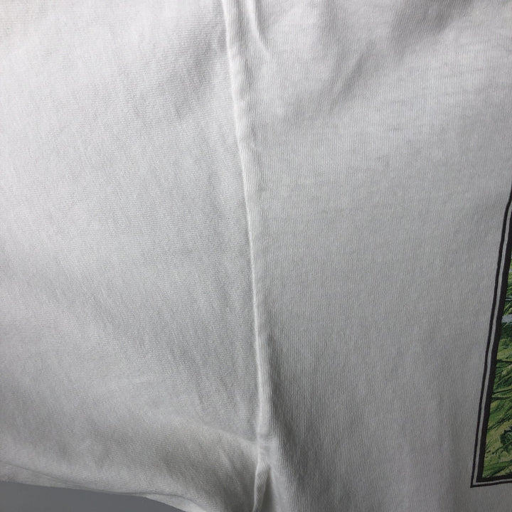 90'S Marathon Apparel Fish Print Animal T-Shirt, Made in USA, Men's XL equivalent, Vintage cotton white type Vintage Second Hand