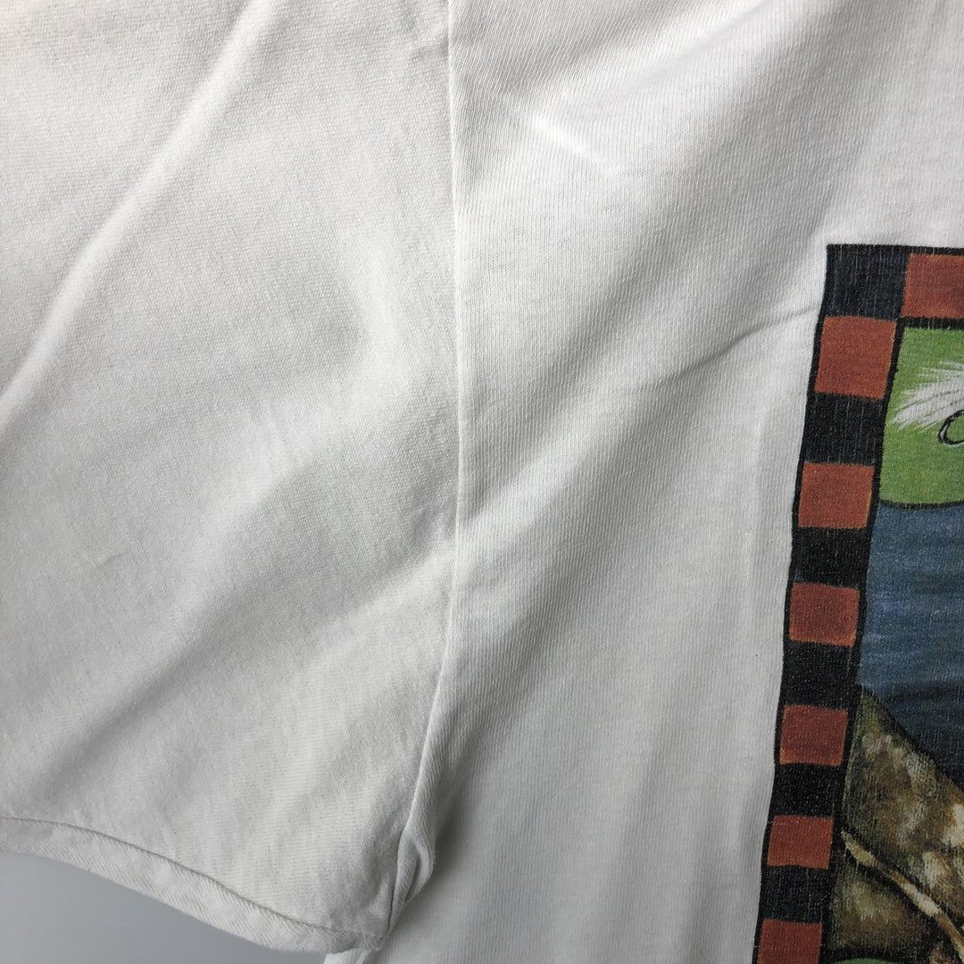 90'S Fish Print Animal T-Shirt, Men's XL (approx.), Vintage unclear white type Vintage Second Hand