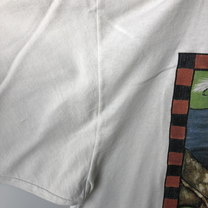 90'S Fish Print Animal T-Shirt, Men's XL (approx.), Vintage unclear white type Vintage Second Hand